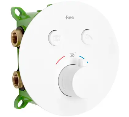 Душевая система с термостатом REA MILER WHITE + BOX скрытого монтажа (REA-P6614)