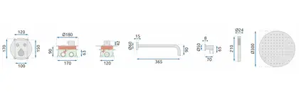 Душевая система с термостатом REA MILER WHITE + BOX скрытого монтажа (REA-P6614)