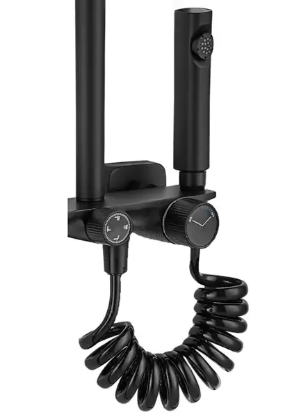 Душевой гарнитур REA HELIX BLACK с изливом (REA-P6618)