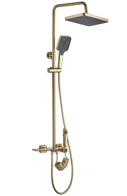 Душевой гарнитур REA HELIX BRUSHED GOLD с изливом (REA-P6621) Душевой гарнитур REA HELIX BRUSHED GOLD с изливом (REA-P6621)