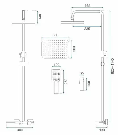 Душевой гарнитур REA HELIX NICKEL BRUSHED с изливом (REA-P6622)