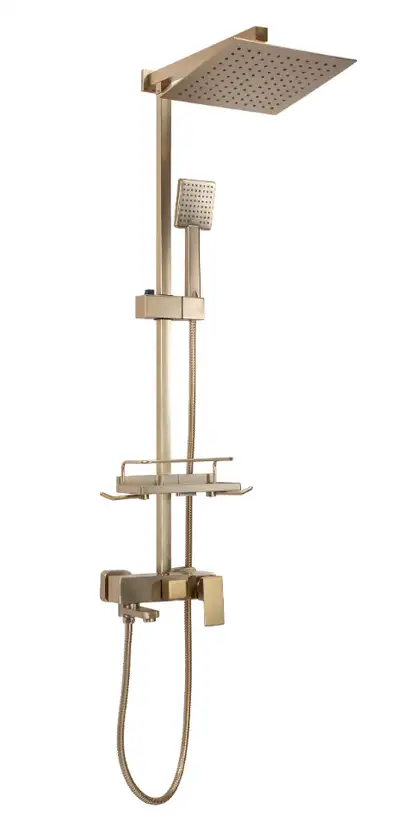 Душевой гарнитур REA JACK BRUSHED GOLD с изливом (REA-P7050) Душевой гарнитур REA JACK BRUSHED GOLD с изливом (REA-P7050)