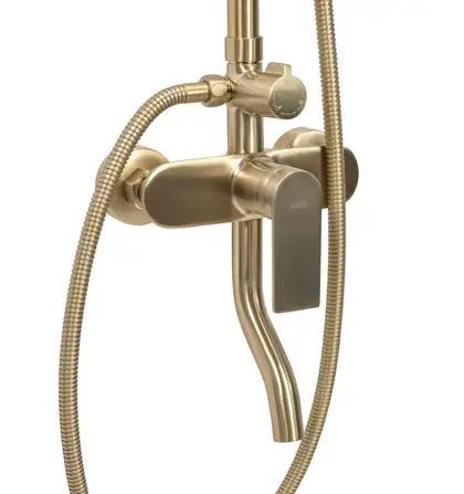 Душевой гарнитур REA VERSO BRUSHED GOLD с изливом (REA-P9146)