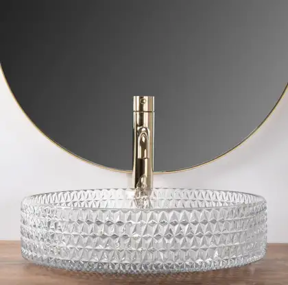 Умивальник (раковина) REA CRISTAL TRANSPARENT 40 накладний (REA-U0284)