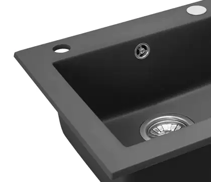 Гранитная кухонная мойка REA WEST BLACK METALIC (ZLE-00121)