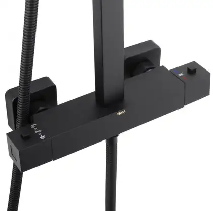 Душевой гарнитур Yoka GOBA 30 BLACK черный с термостатом (BP.GOBA-THERM-30-BLK)