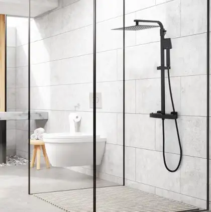 Душевой гарнитур Yoka GOBA 30 BLACK черный с термостатом (BP.GOBA-THERM-30-BLK)