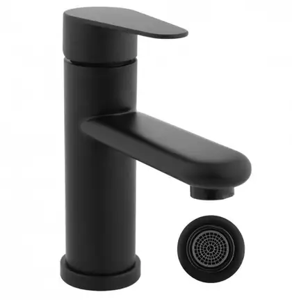 Смеситель для раковины (умывальника) Yoka SENA 24 BLACK черный низкий (BU.SENA-24-BLK)