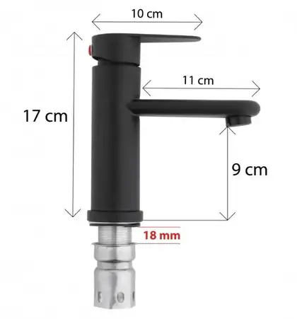 Смеситель для раковины (умывальника) Yoka SENA 24 BLACK черный низкий (BU.SENA-24-BLK)