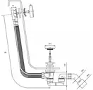 сифон для ванны Omnires CGS gold (TK132-PLUS-3.04+64-SGL)