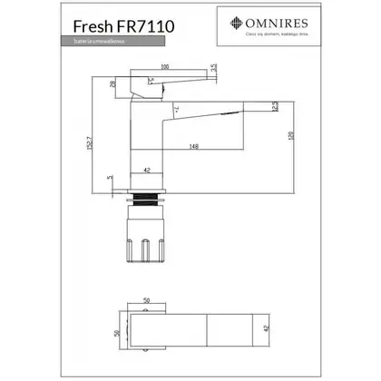 змішувач для умивальника Omnires Fresh chrome (FR7110CR) (17185)