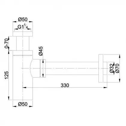 сифон для умывальника Omnires graphite (A186GR)
