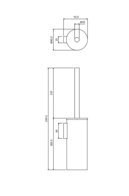 ершик для унитаза Omnires Modern Project black (MP60621BL)