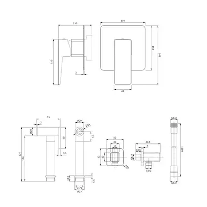 Omnires Parma Гігієнічний набір, хром (SYSPMBI1CR)