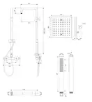 душова система Omnires Mini з термостатом chrome (MI1544-X/KCR)