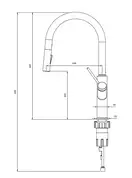 смеситель для кухни Omnires Bend graphite (BE6455GR)