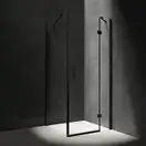 душова кабіна Omnires Manhattan 90x100 безпечне скло чорний матовий (MH9010BLTR)