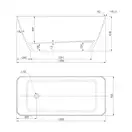ванна зі штучного каменю Omnires Parma 159x70 прямокутна black (PARMAWWBCP)