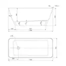 ванна із штучного каменю Omnires Parma 159x70 прямокутна white (PARMAWWBP)