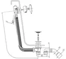 сифон для ванни з переливом Omnires CGS chrome (TK122-PLUS-3.01+64-SCR)