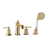 смеситель для ванны на 4 отверстия Omnires Armance gold, с термостатом (AM5232GL)