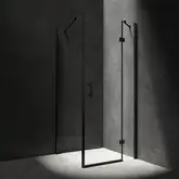 душова кабіна Omnires Manhattan 90x100 безпечне скло чорний матовий (MH9010BLTR)