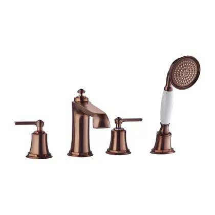 смеситель для ванны на 4 отверстия Omnires Armance antique copper, с термостатом (AM5232ORB) смеситель для ванны на 4 отверстия Omnires Armance antique copper, с термостатом (AM5232ORB)