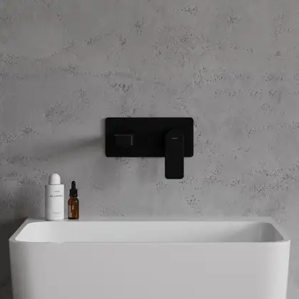змішувач для умивальника Omnires Baretti прихованого монтажу, black mat (BA7815BL) (BA7812BL)