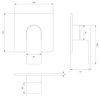 змішувач для душу Omnires Baretti прихованого монтажу, black mat (BA7845BL) (BA7840BL)