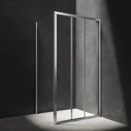 душова кабіна Omnires Bronx 110x90 безпечне скло, хром (BR1191CRTR)