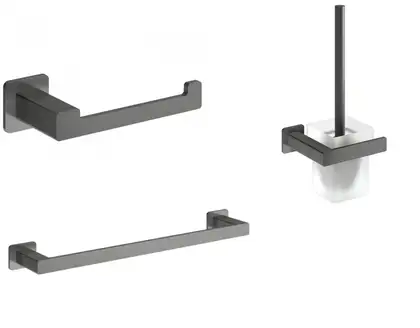 набір аксесуарів Omnires Nelson anthracite (MP60214AT+NL80510GR+NL80620GR) (NL80214GR+NL80510GR+NL80620GR)