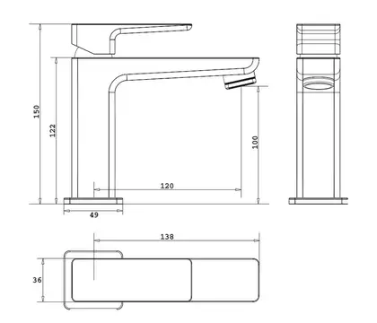 змішувач для умивальника Omnires Parma nickel (PM7411IN)