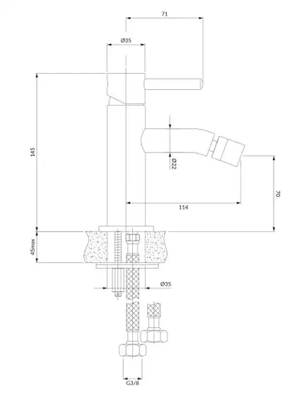 змішувач для біде Omnires Y graphite (Y1220GR)