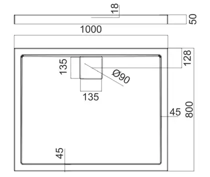 піддон Omnires Brooklyn 80x100 (BROOKLYN80/100/PBP)