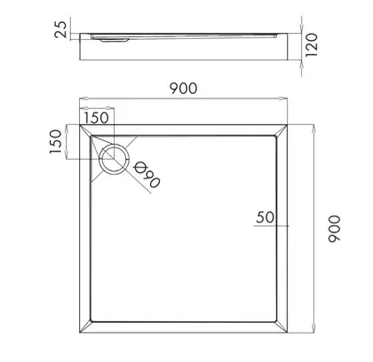 піддон Omnires Camden 80x80 (CAMDEN80/KBP)