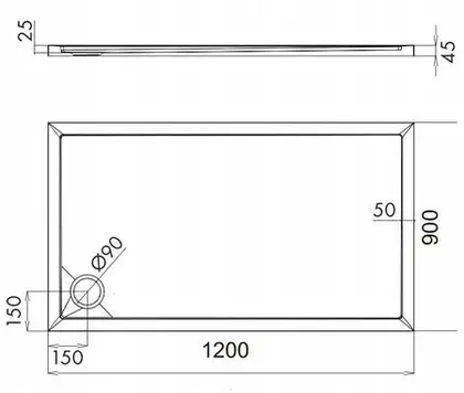 піддон Omnires Merton 90x120 (MERTON90/120/PBP)