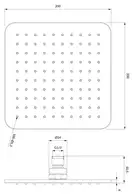 верхній душ Omnires Slimline graphite 20x20 cm (WG220/OGR)