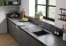Кухонна мийка з автоматичним зливним гарнітуром Hansgrohe S520-F345, чорний графіт 43356170