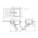 Кухонна мийка з автоматичним зливним гарнітуром Hansgrohe S520-F530, чорний графіт 43357170