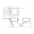 Кухонна мийка з автоматичним зливним гарнітуром Hansgrohe S520-F480, сірий камінь 43358290