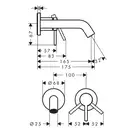 Hansgrohe Tecturis S Смеситель для раковины, хром (73350000)