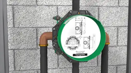 Душевая система скрытого монтажа Hansgrohe Pulsify Ø260 мм с термостатом Ecostat S (цвет - чёрный матовый) 1575824140670