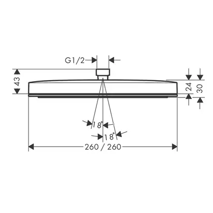 Верхній душ Hansgrohe Pulsify E 260 х 260 см 1jet EcoSmart+ (колір - хром) 24333000