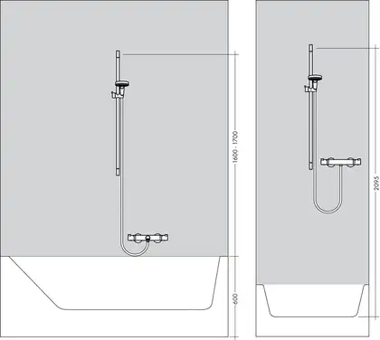 Душова штанга Hansgrohe Unica Classic 65 см із душовим шлангом Sensoflex 160 см (колір - шліфований нікель) 27617820