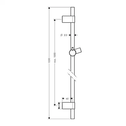 Душова штанга Hansgrohe Unica S Puro Reno 105 см (колір - хром) 28663000