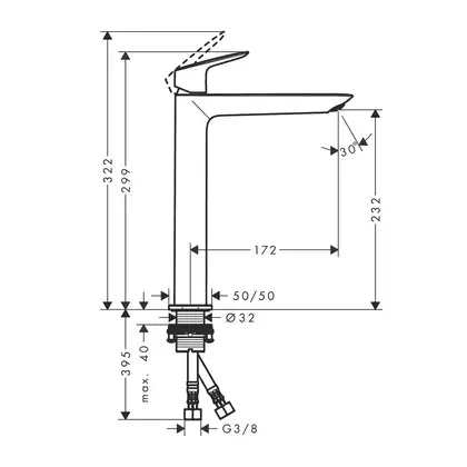 Hansgrohe Logis Fine Змішувач для раковини, чорний матовий (71258670)