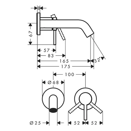 Hansgrohe Tecturis S Смеситель для раковины, хром (73350000)