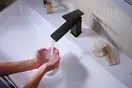 Змішувач для раковини 110 CoolStart EcoSmart+ Hansgrohe Tecturis E (колір - чорний матовий), з донним клапаном 73014670