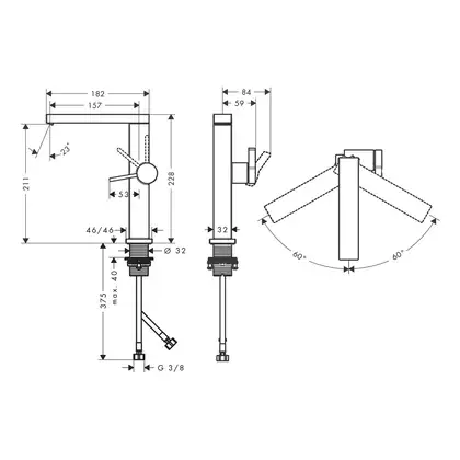 Hansgrohe Tecturis E Змішувач для раковини, чорний матовий (73060670)