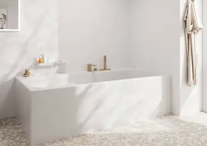 Змішувач на борт ванни Hansgrohe Tecturis E (колір - шліфована бронза), з душовим гарнітуром 73443140